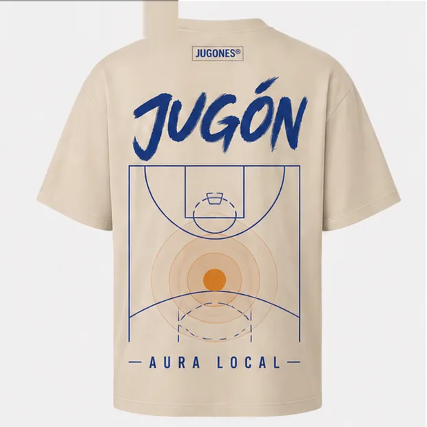 Espalda de la camiseta Aura Local, con el aura estampada