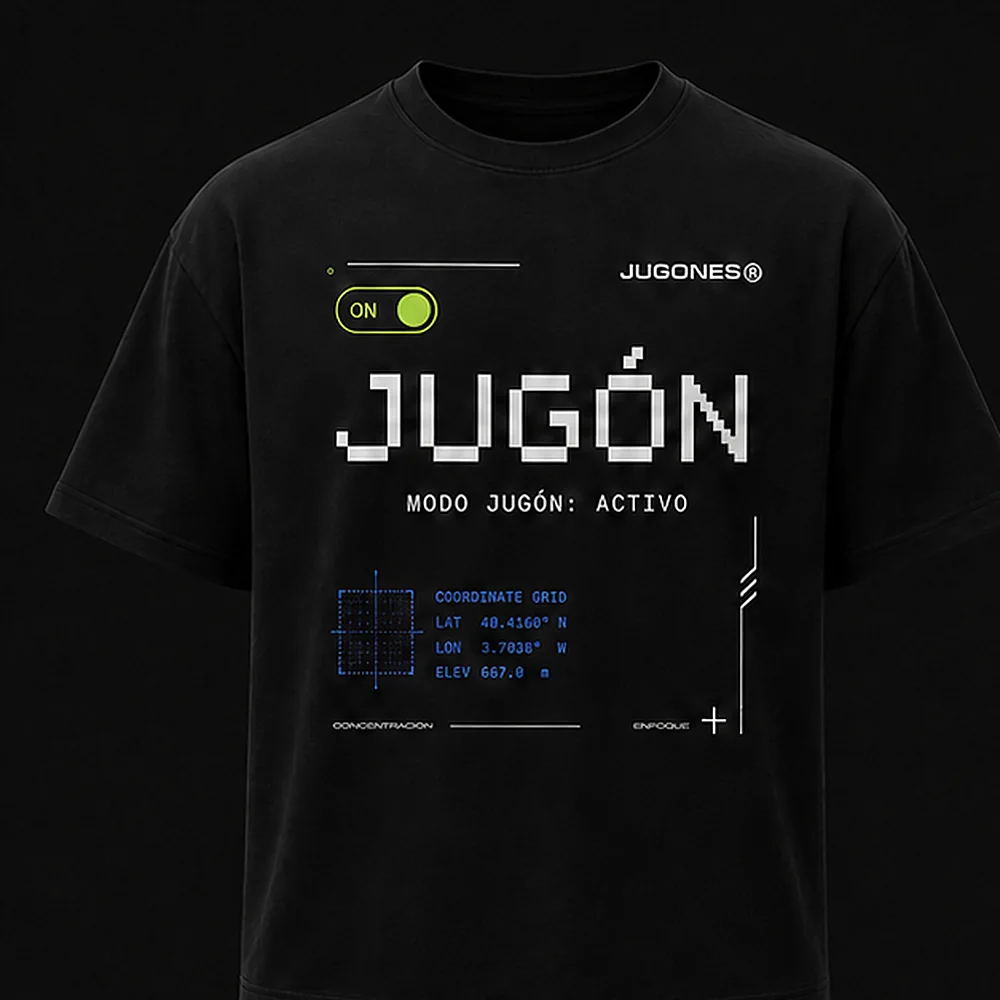 Camiseta Modo Jugón, corte jugón, vista delantera