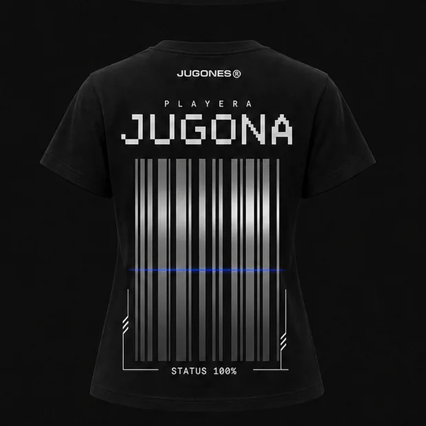 Camiseta Modo Jugón, corte jugona, vista trasera